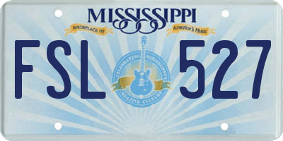 MS license plate FSL527