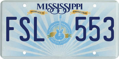 MS license plate FSL553