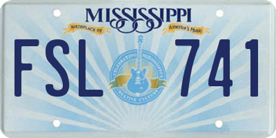 MS license plate FSL741