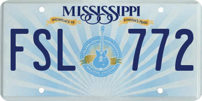 MS license plate FSL772