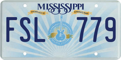 MS license plate FSL779