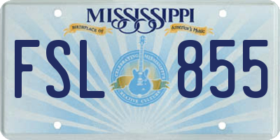 MS license plate FSL855