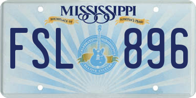 MS license plate FSL896