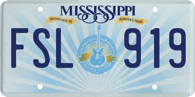 MS license plate FSL919