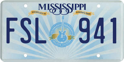 MS license plate FSL941