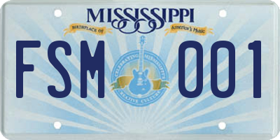 MS license plate FSM001