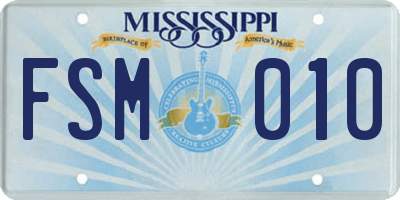 MS license plate FSM010