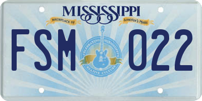 MS license plate FSM022