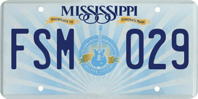 MS license plate FSM029