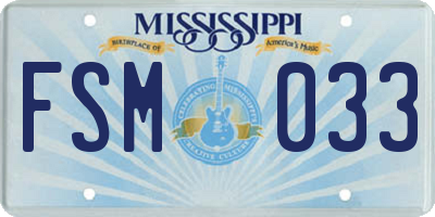 MS license plate FSM033