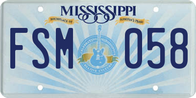 MS license plate FSM058