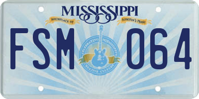MS license plate FSM064