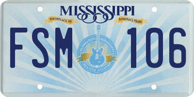 MS license plate FSM106