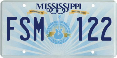 MS license plate FSM122