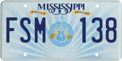 MS license plate FSM138