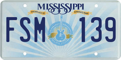 MS license plate FSM139