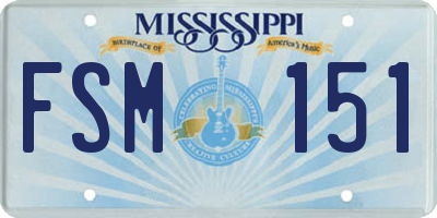 MS license plate FSM151