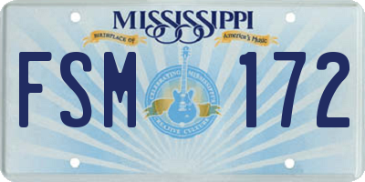 MS license plate FSM172