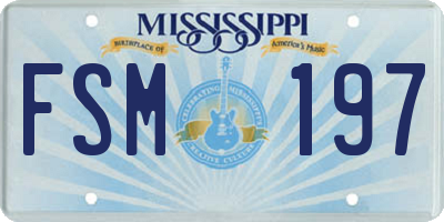 MS license plate FSM197