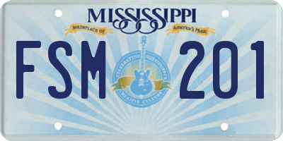 MS license plate FSM201