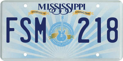 MS license plate FSM218