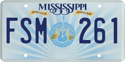 MS license plate FSM261