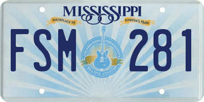 MS license plate FSM281