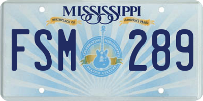 MS license plate FSM289