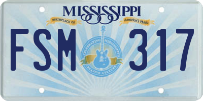 MS license plate FSM317
