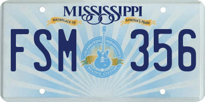 MS license plate FSM356