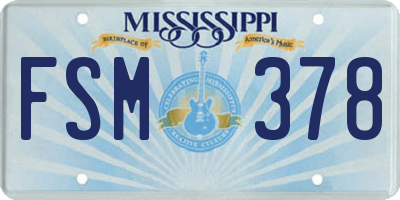 MS license plate FSM378