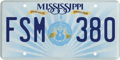 MS license plate FSM380