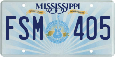 MS license plate FSM405