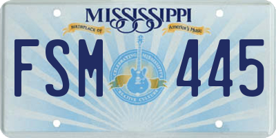 MS license plate FSM445