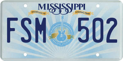 MS license plate FSM502