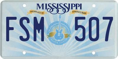 MS license plate FSM507