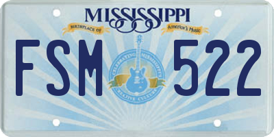 MS license plate FSM522