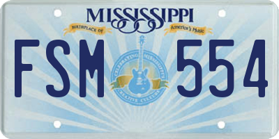 MS license plate FSM554