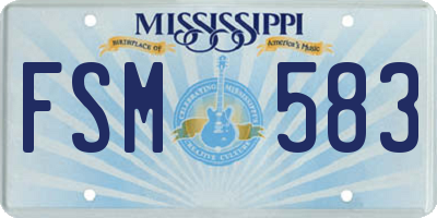 MS license plate FSM583