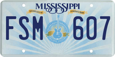 MS license plate FSM607