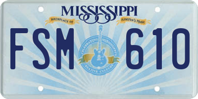 MS license plate FSM610
