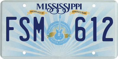 MS license plate FSM612