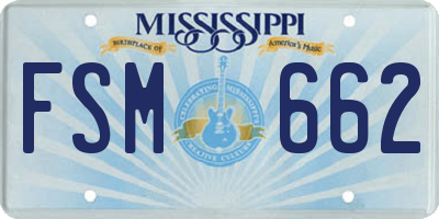 MS license plate FSM662
