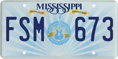 MS license plate FSM673