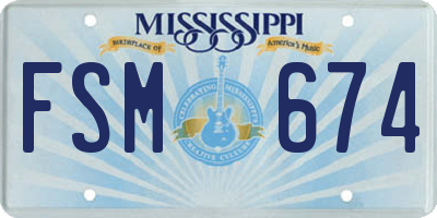 MS license plate FSM674