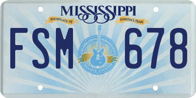 MS license plate FSM678
