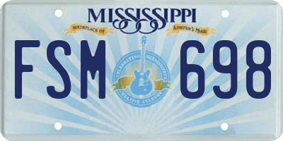 MS license plate FSM698