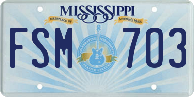 MS license plate FSM703