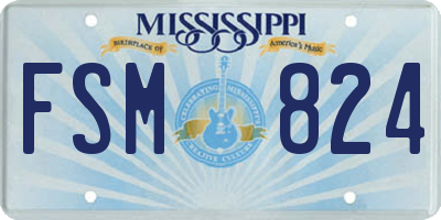 MS license plate FSM824