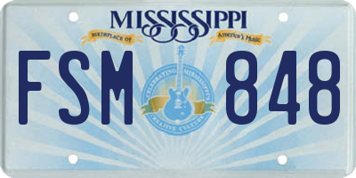 MS license plate FSM848